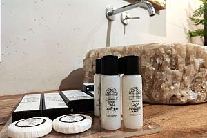 Bathroom with stone basin